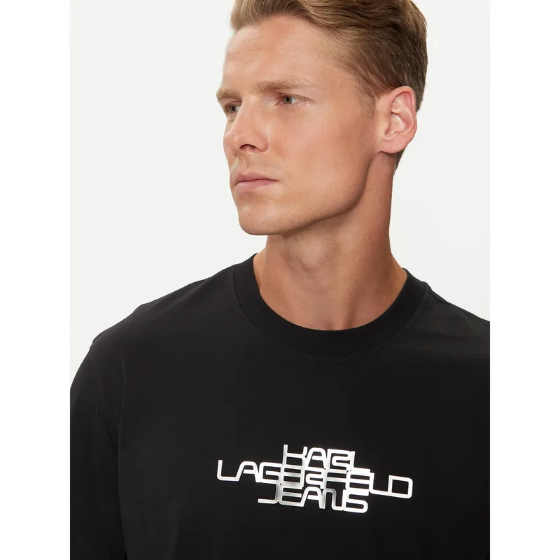 Karl Lagerfeld Jeans T-Shirt 246D1700 Μαύρο Regular Fit