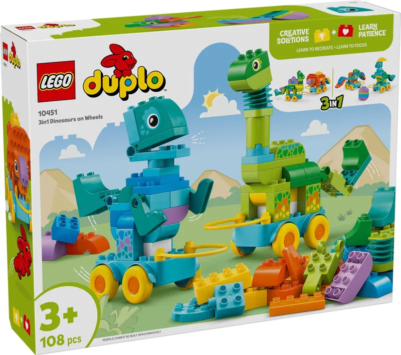 LEGO DUPLO 3IN1 DINOSAURS ON WHEELS (10451)