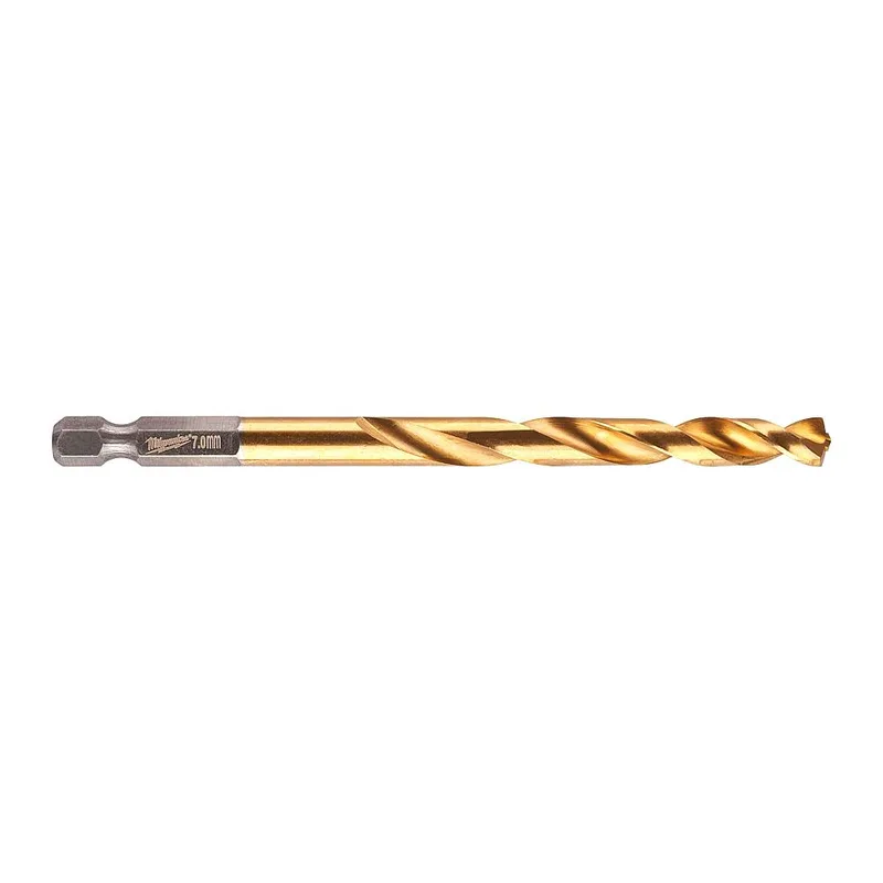 Τρυπάνι Αέρος Τιτανίου 1/4" Φ7mm MILWAUKEE HSS-G TIN RED HEX