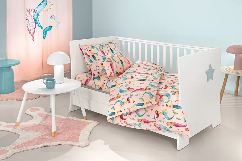 Σετ Σεντόνια Κούνιας Guy Laroche Bebe Merida Salmon 115x170