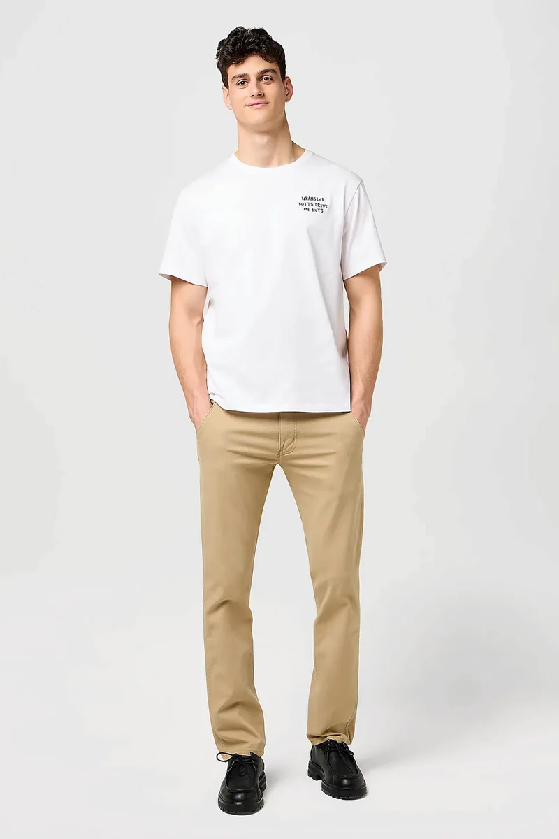 Wrangler® ανδρικό παντελόνι chino Regular Straight Fit - 112371101 Μπεζ