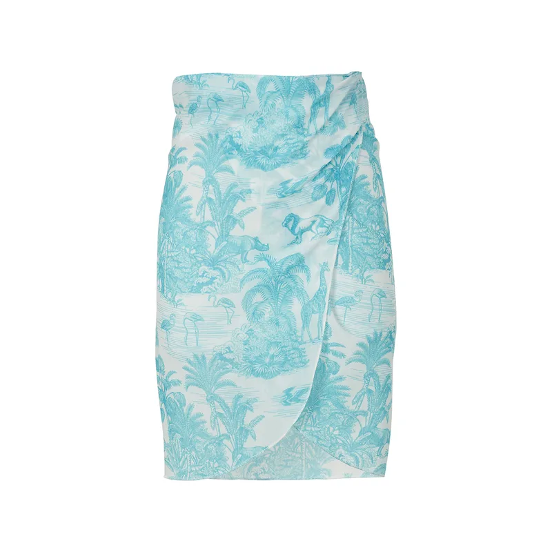 GIRL'S MINI PAREO JUNGLE TURQUOISE