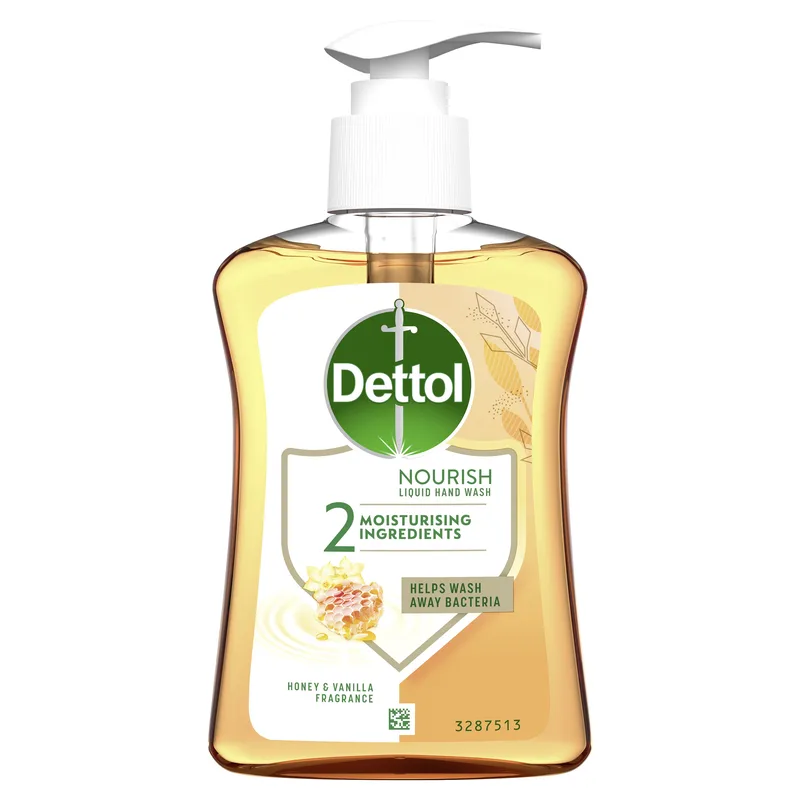 Dettol Honey & Vanilla Nourish Liquid Hand Wash Υγρό Κρεμοσάπουνο Μέλι & Βανίλια με Αντλία 250ml