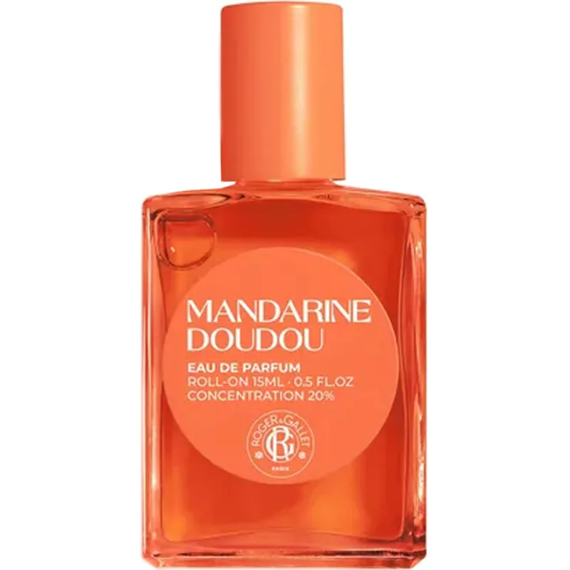 Roger & Gallet Mandarine Doudou Eau de Parfum Roll-On Συμπυκνωμένο Roll-On Άρωμα με με Νότες Μανταρινιού & Άνθους Πορτοκαλιάς Ζεσταίνει με μια Γευστική Συμφωνία Μπριός & Σπόρων Τόνκα 15ml