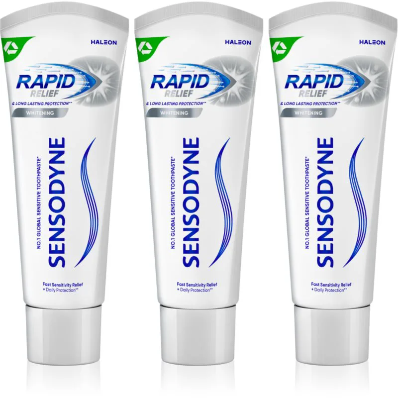 Sensodyne Rapid Whitening λευκαντική οδοντόκρεμα για ευαίσθητα δόντια 3x75 ml