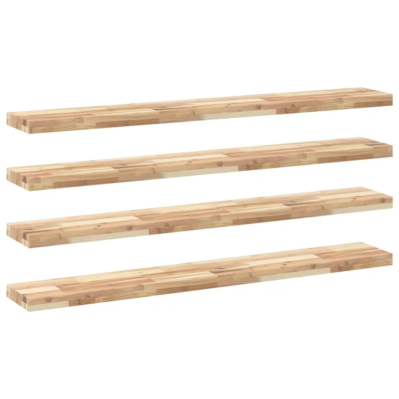 vidaXL Ράφια Πλωτά 4 τεμ. 160x20x4 εκ. από Μασίφ Ξύλο Ακακίας