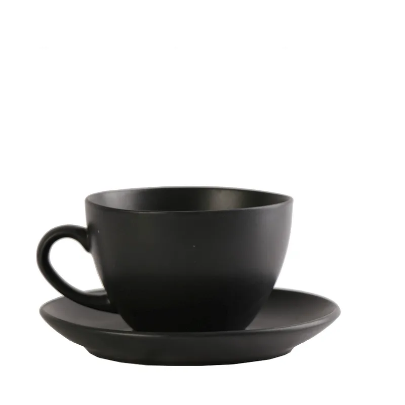 Φλυτζάνι Με Πιατάκι Πορσελάνης Morgan Black ESPIEL 310ml-16x8,5εκ. OW2051K6 (Σετ 6 Τεμάχια) (Υλικό: Πορσελάνη, Χρώμα: Μαύρο) - ESPIEL - OW2051K6