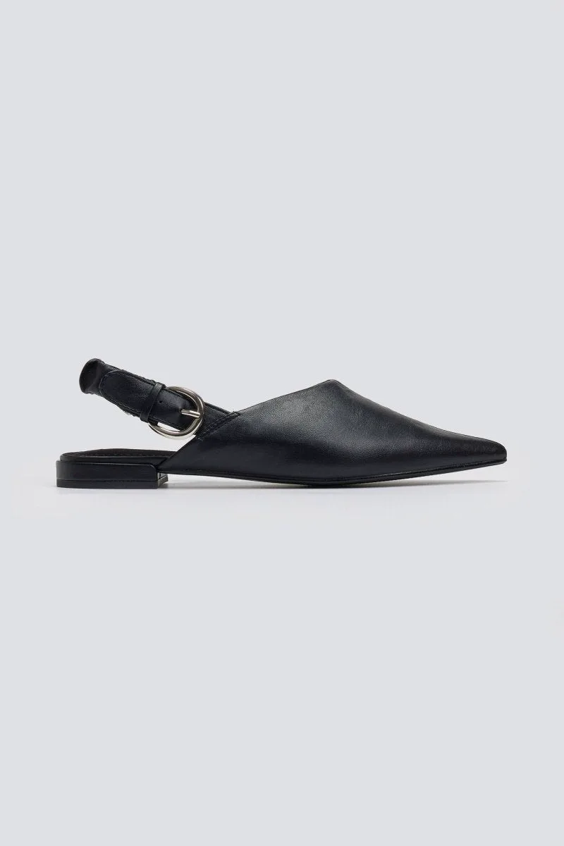 CORINA Pointed Ballerinas Frilled Elastic - M5260 - Black