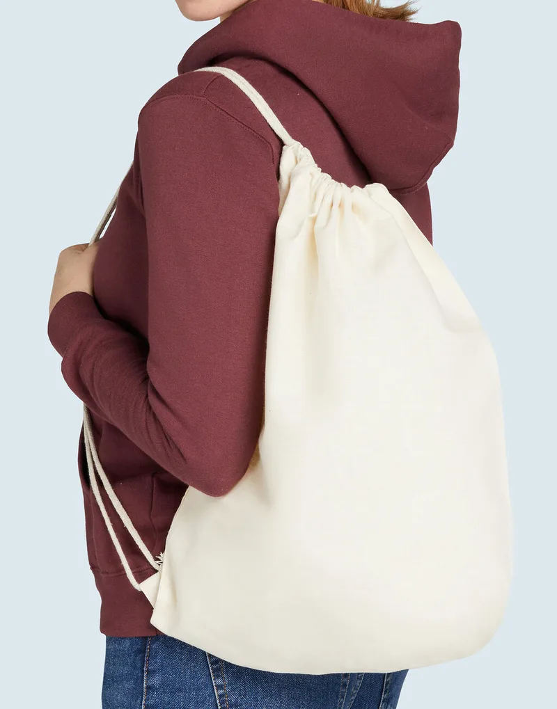 Τσάντα Πουγκί Backpack-1DS SG Accessories Cotton Backpack Single Drawstring Natural