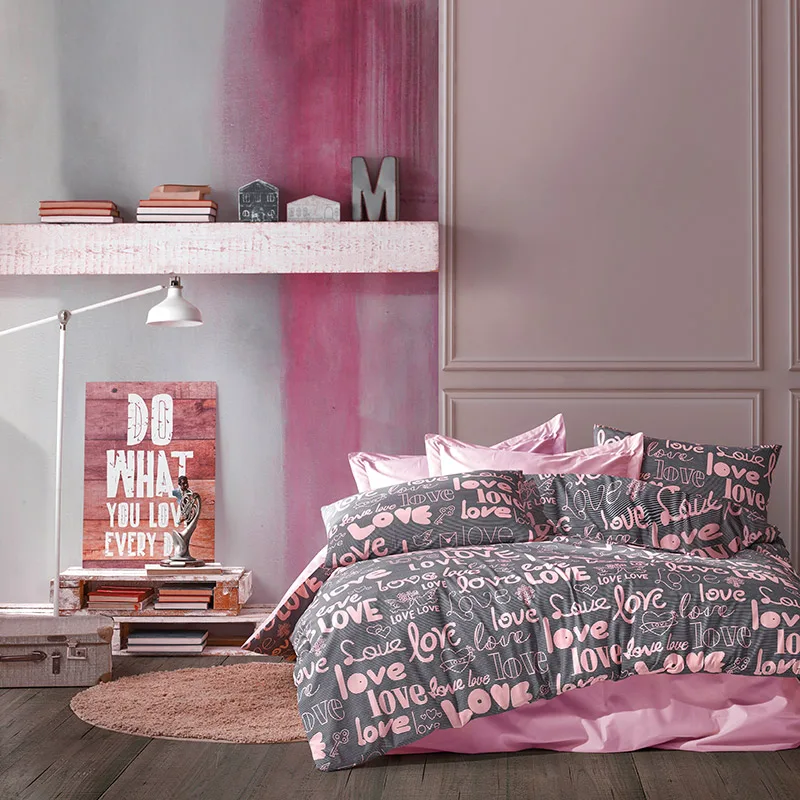 Σεντόνια King Size (Σετ) 240X270 Dimcol Αγάπη 299 Χωρίς Λάστιχο (240x270)