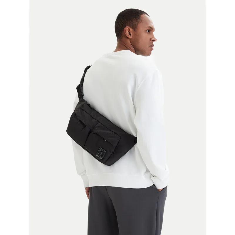Τσαντάκι Μέσης Calvin Klein Utility Emblem Sling Waistbag LV04D3341G Μαύρο