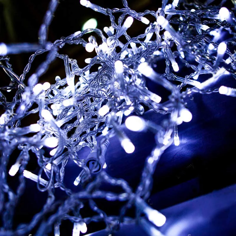 Λαμπάκια 200 LED Λευκό Ψυχρό Χρώμα με Διάφανο Καλώδιο