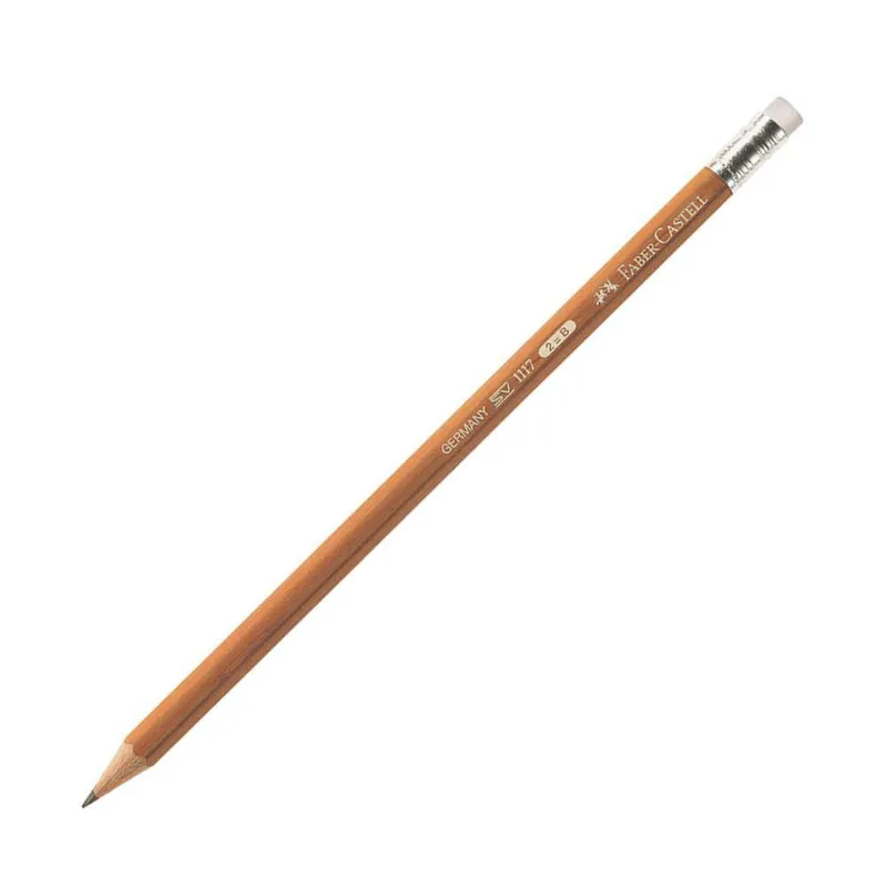 111713 ΜΟΛΥΒΙ FABER NATURAL B=2 ΜΕ ΓΟΜΑ