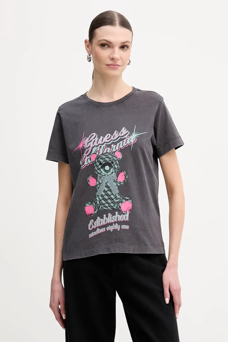 Βαμβακερό μπλουζάκι Guess