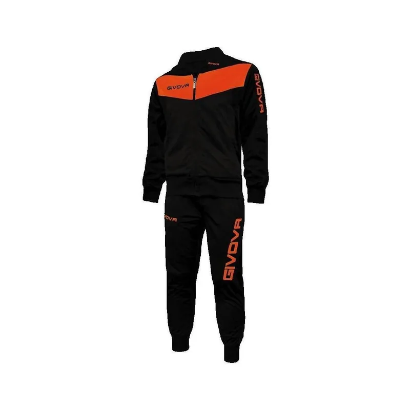 Σετ από φόρμες Givova Ensemble enfant survêtement noir et orange fluo