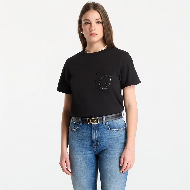 T-shirt GUESS Ss Cn Pocket G Logo Tee Jet Black L