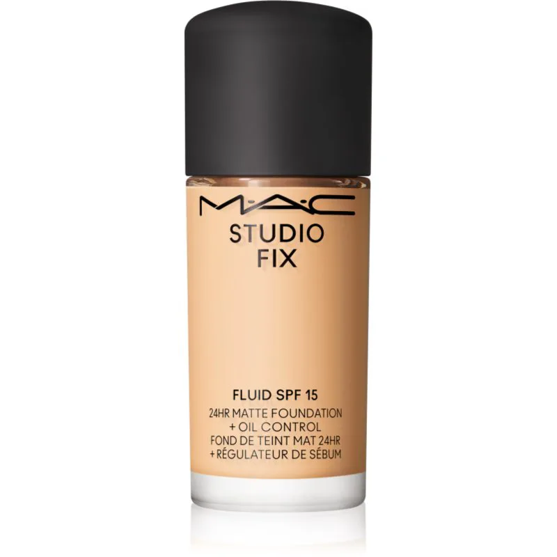 MAC Cosmetics Mini Studio Fix Fluid SPF 15 24HR Matte Foundation + Oil Control ματ μεικ απ SPF 15 απόχρωση NC15 15 ml