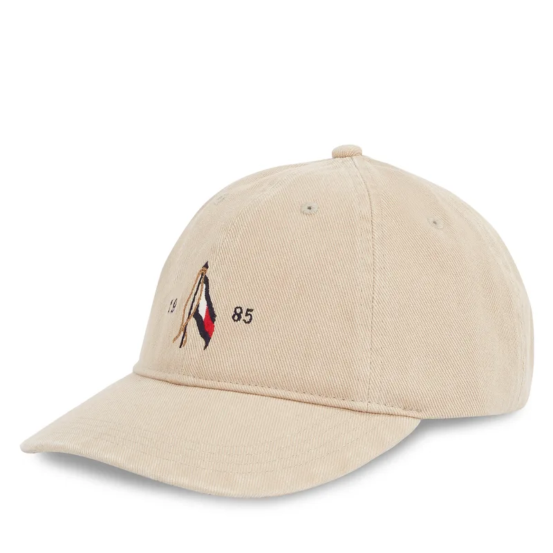 Καπέλο Jockey Tommy Hilfiger Seasonal Flag Wash 6 Panel Cap AM0AM13348 Μπεζ