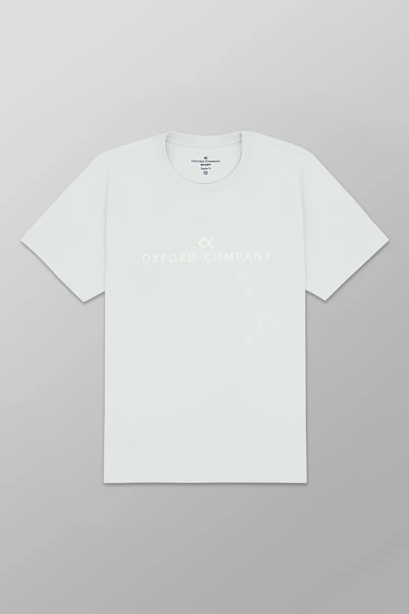 Oxford Company ανδρικό T-shirt μονόχρωμο με κεντημένο λογότυπο Regular Fit - K501-MZ20.21 Πράσινο Ανοιχτό