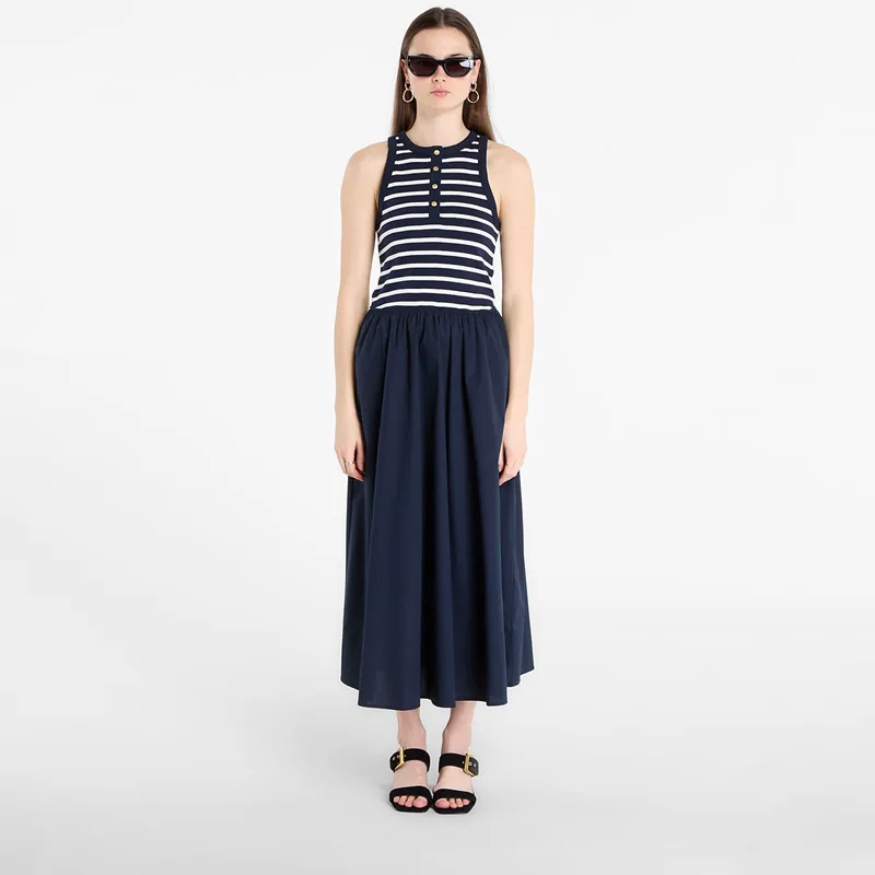 Φόρεμα Tommy Hilfiger Χρυσό Button Poplin Mix Dress Breton Stripe Dark Night/ Ecru XS