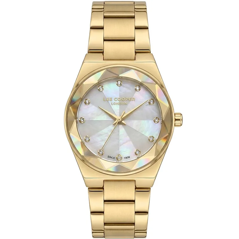LEE COOPER Crystals Ladies - LC08378.130, Χρυσό case with Metal Bracelet