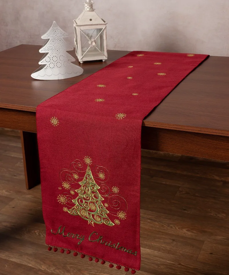 Χριστουγεννιάτικο Runner Silk Fashion NW347 Κόκκινη 35x175
