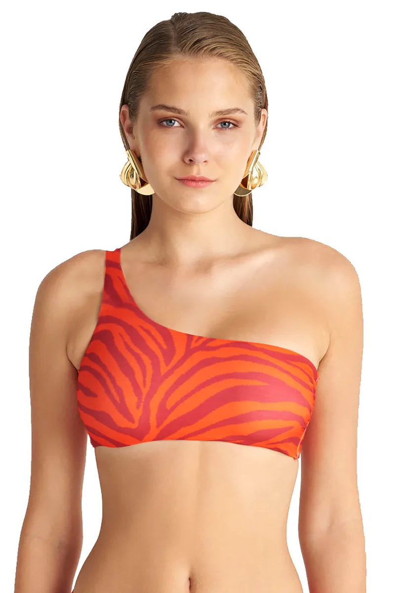 Blu4u γυναικείο μαγιό bikini top με έναν ώμο "Red Zebra"-25366383-07