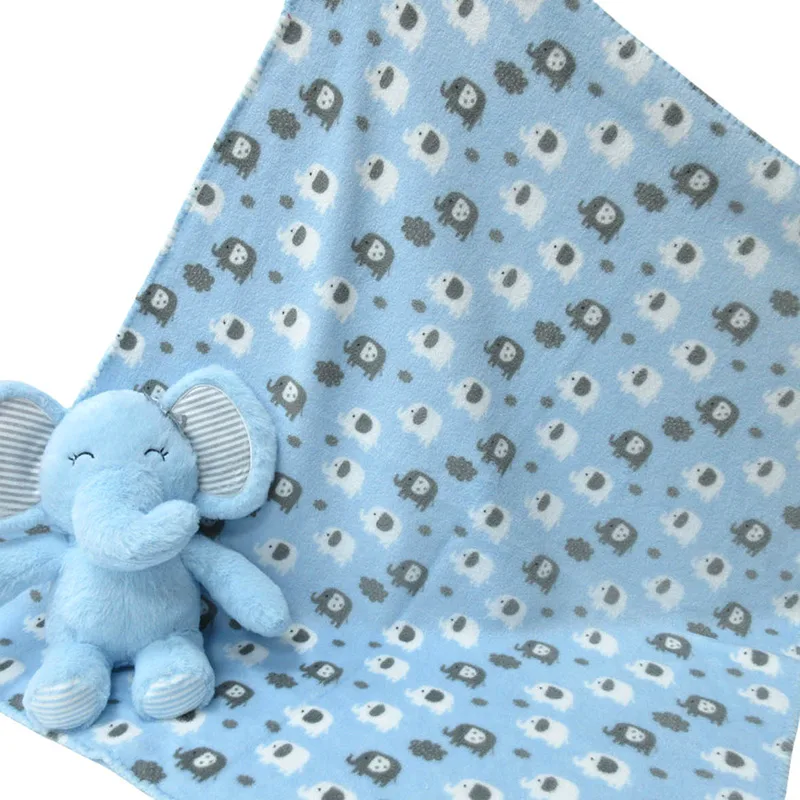 Κουβέρτα Fleece + Λούτρινο (Σετ 3 Τμχ) Αγκαλιάς Viopros 720 Μπλε σε κουτί δώρου
