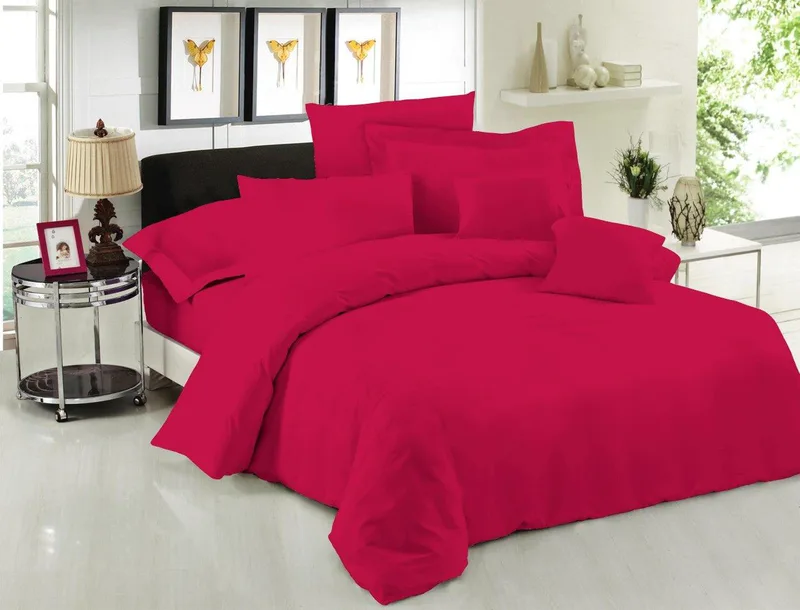 Σεντόνι μεμονωμένο Υ/Δ (245Χ270) DYED POLYCOTTON CHERRY, LE BLANC