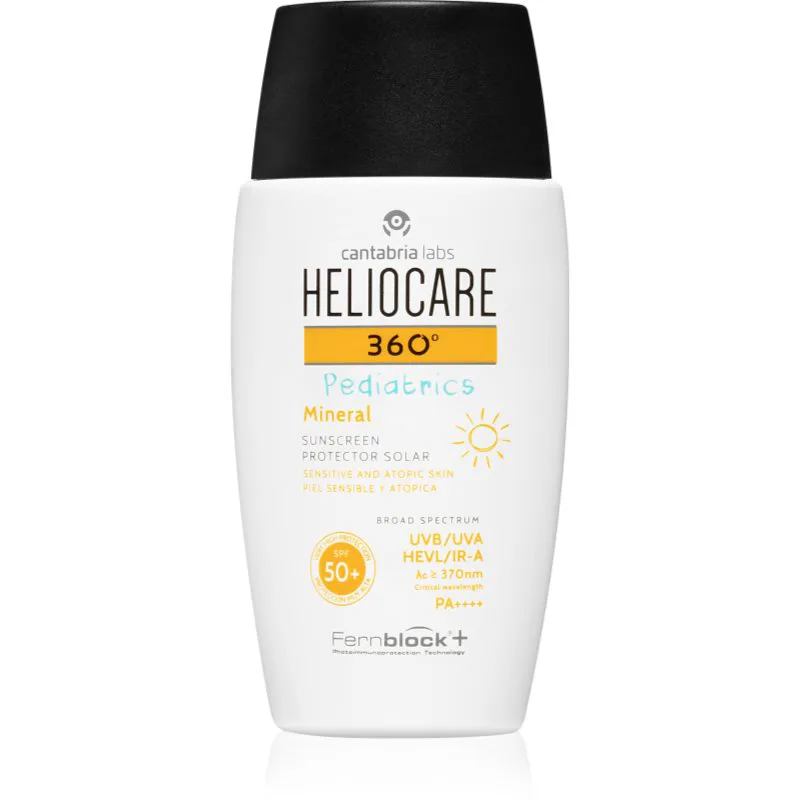 Heliocare 360° Pediatrics ρευστή αντηλιακή κρέμα με μεταλλικά στοιχεία SPF 50+ 50 ml