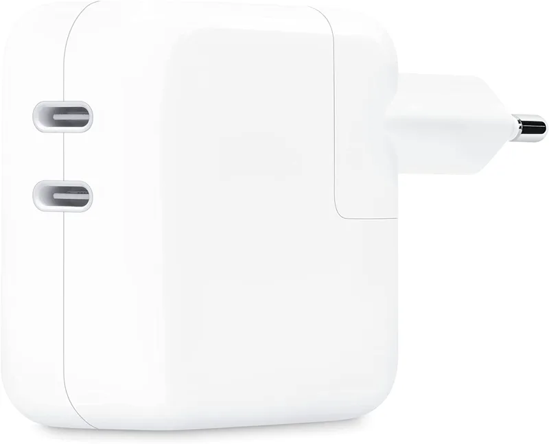 Official Apple Ταχυφορτιστής Ταξιδιού / Αντάπτορας με 2 x Type-C - 35W - White (MNWP3ZM/A)