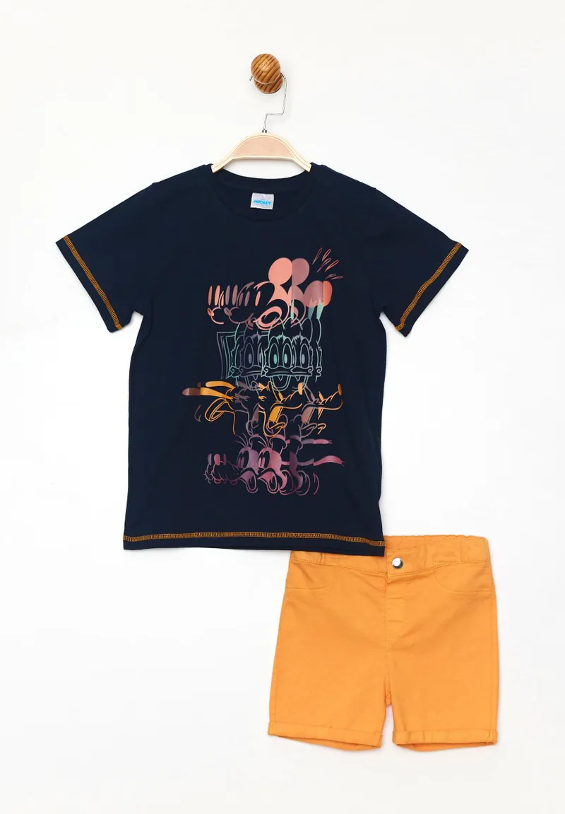 Disney Σετ μπλούζα με καμπαρντινέ βερμούδα Mickey Mouse MC19473