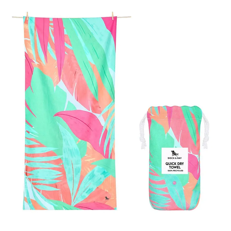 Dock & Bay Quick Dry Beach Towel - Hot Tropics XL (200cm x 90cm)