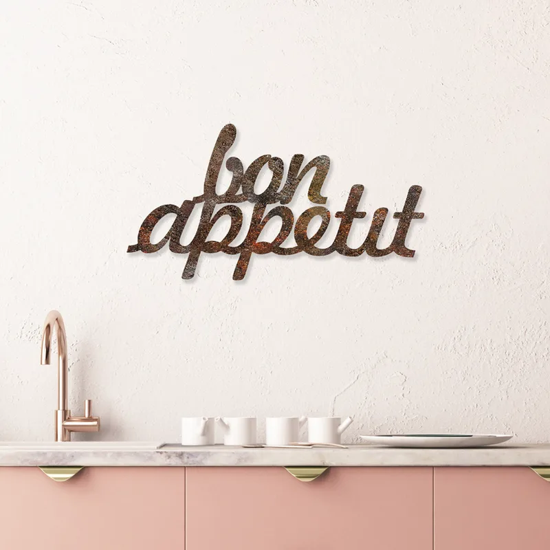 Μεταλλικό Διακοσμητικό Τοίχου Rusty Bon Appetit 891Tnl3771 30x50 cm