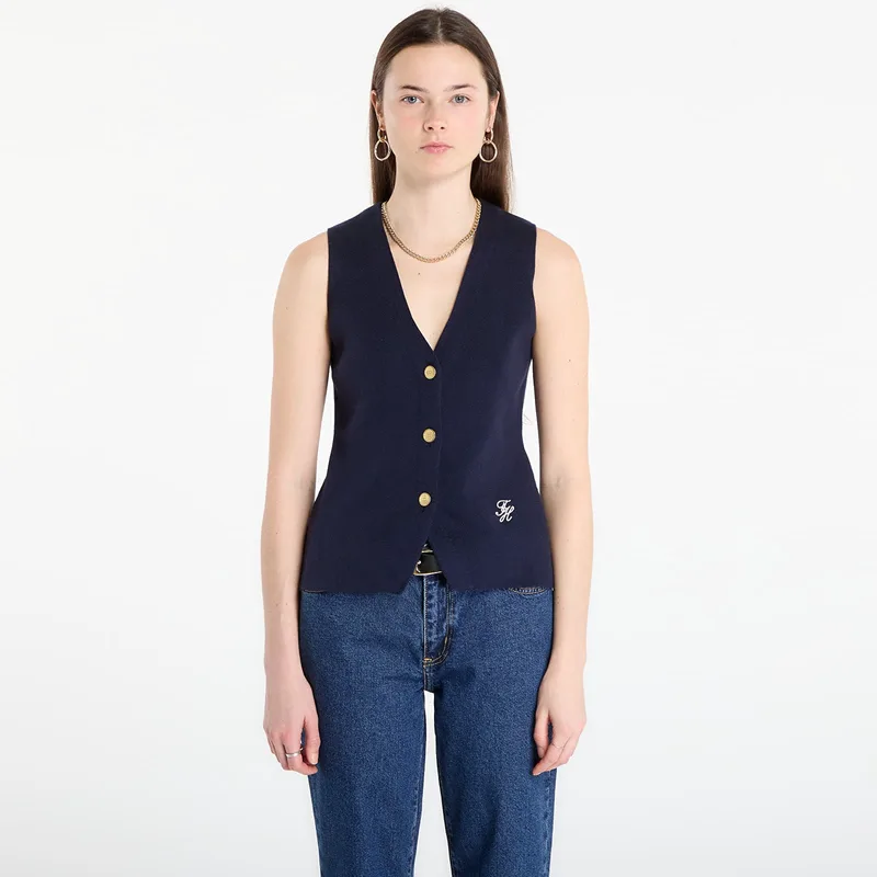 Γιλέκο Tommy Hilfiger Co Full Needle Slim Vest Navy L