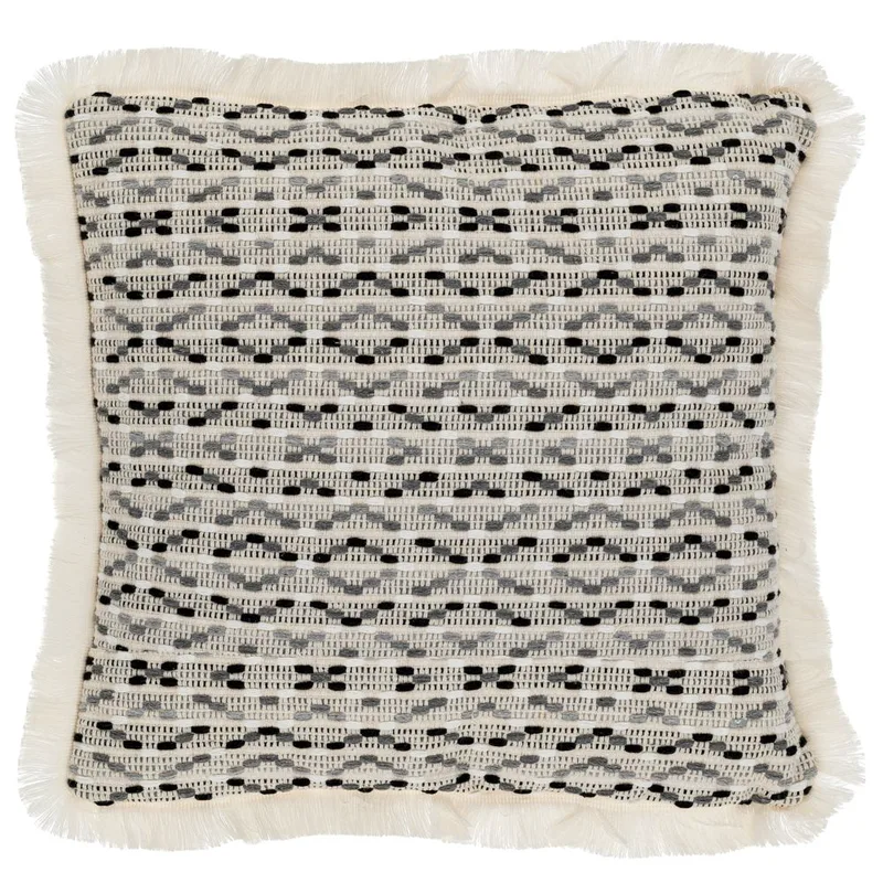Διακοσμητικό Μαξιλάρι Υφασμάτινο Polycotton Εκρού-Γκρι-Μαύρο 42x42εκ. iliadis 90213 (Ύφασμα: 50% Cotton-50% Polyester, Χρώμα: Μαύρο) - Iliadis - il_90213
