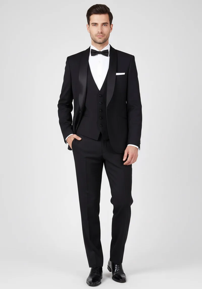 Fragosto 2 Pieces Κοστούμι της σειράς Tuxedo - Super Black