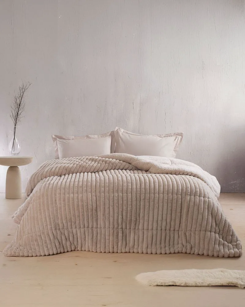 ΚΟΥΒΕΡΤΟΠΑΠΛΩΜΑ ΥΠΕΡΔΙΠΛΟ RYTHMOS BUTTER ΜΠΕΖ 220X240CM