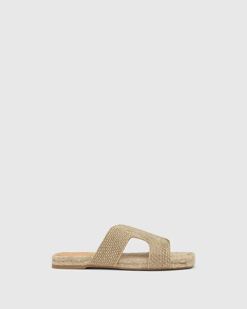 Castaner Γυναικείο Σανδάλι Regular Jute-Rayon Χρυσό