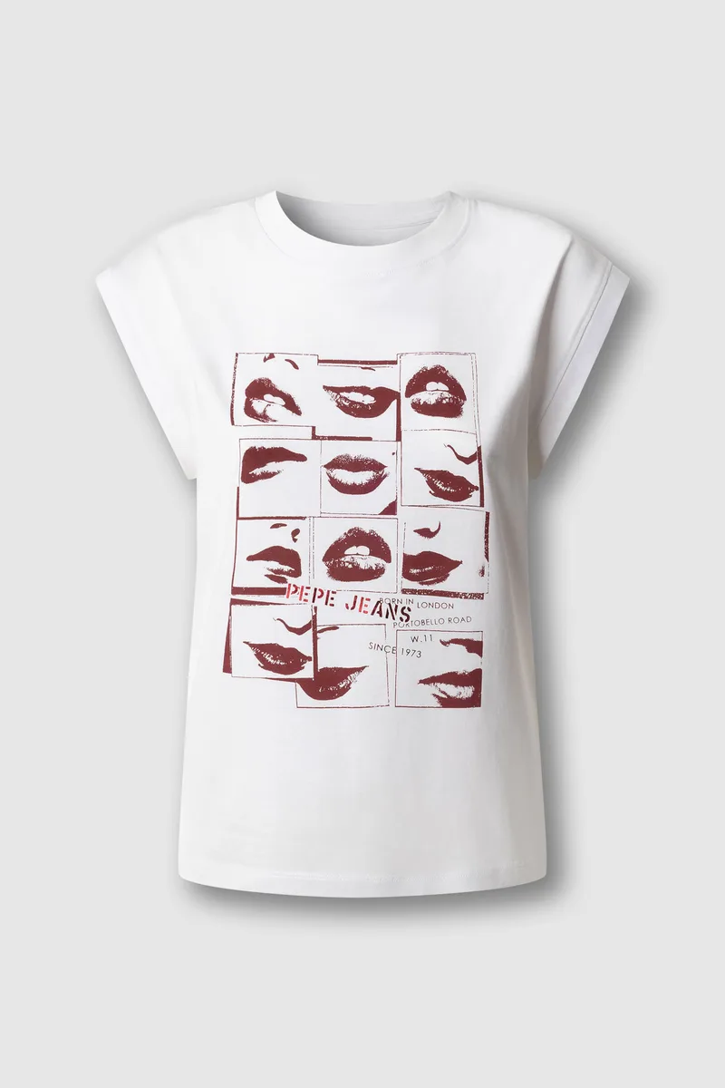 Pepe Jeans γυναικείο T-shirt με print "Buffy" - PL5000079 Λευκό