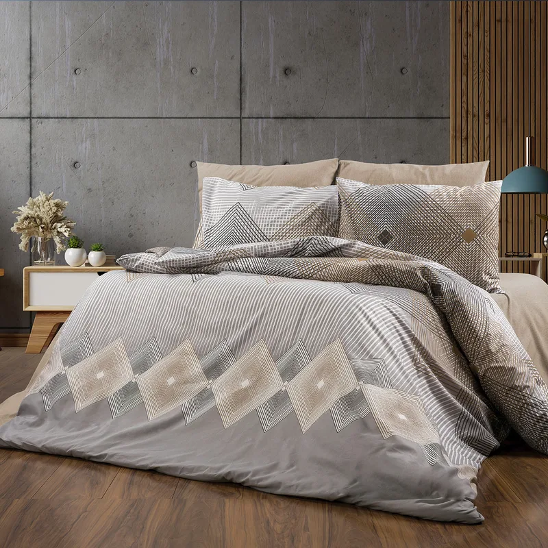 Σεντόνια Υπέρδιπλα (Σετ 220x240) Dimcol Καλλιρόη 603 Grey-Mocha
