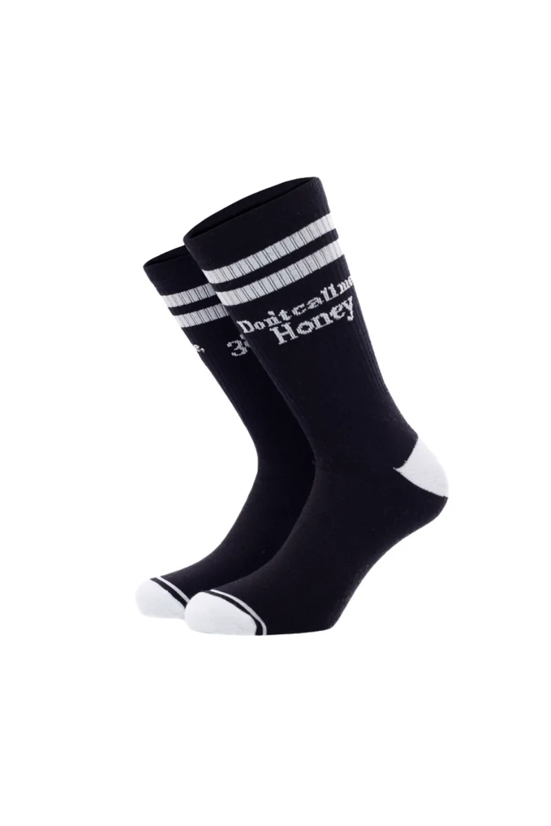 BEE UNUSUAL Unisex Κάλτσες DONT CALL ME HONEY - ΜΑΥΡΟ-240114-BLACK