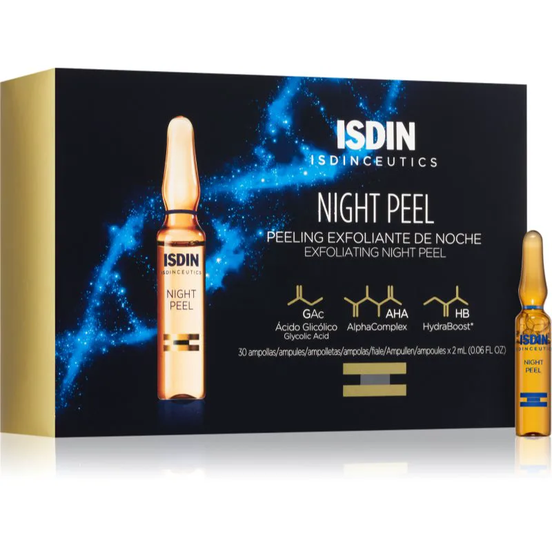 ISDIN Isdinceutics Night Peel ορός πίλινγκ για απολέπιση σε αμπούλες 30x2 ml