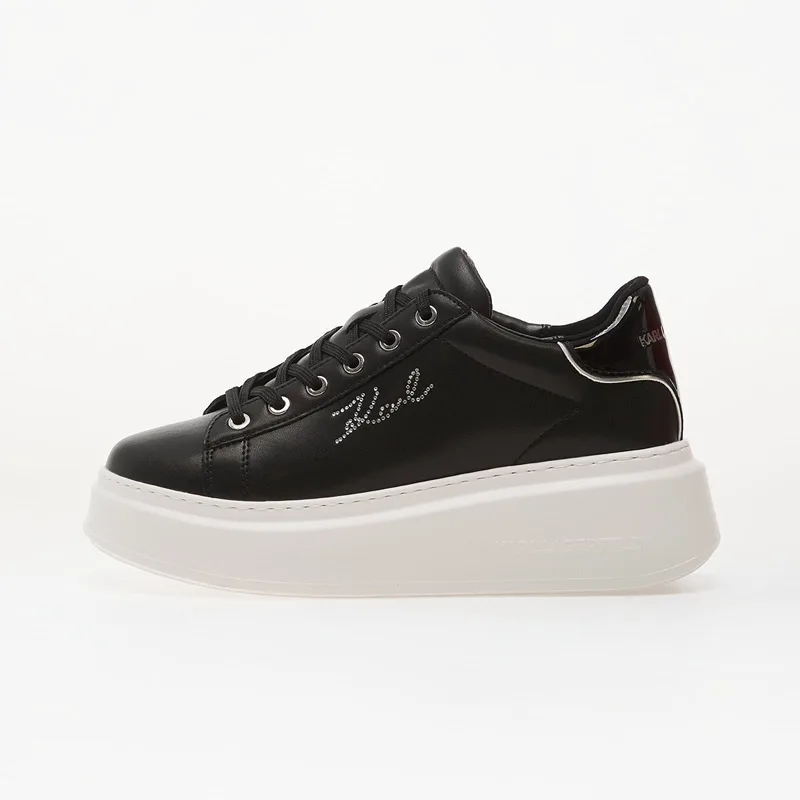 Sneakers Karl Lagerfeld Jeans Anakapri Rhinestone Karl Trim Black Lthr w/ Silver EUR 41