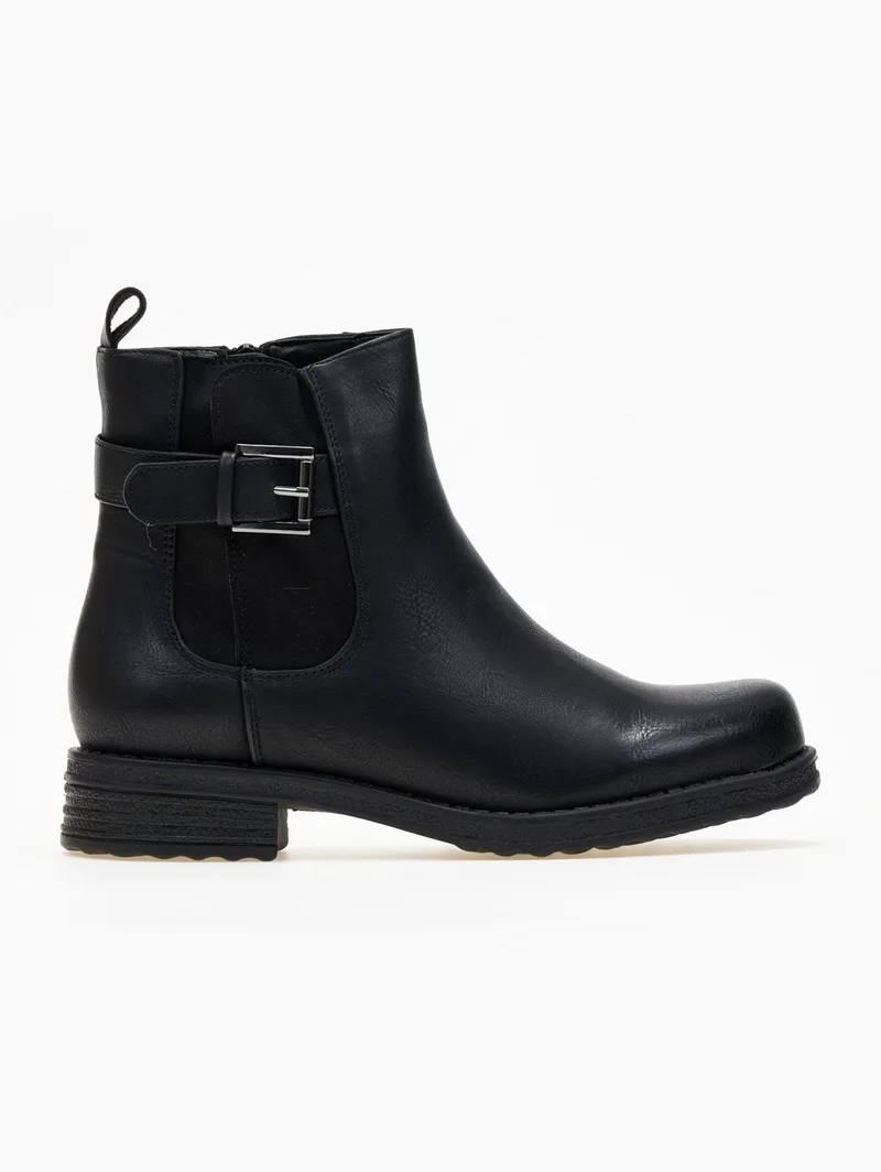 Super Mode Ankle Boots Suede Detail - 5622 - Black