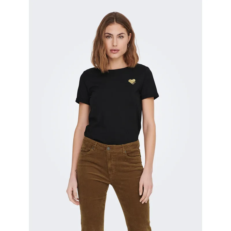 ONLY T-Shirt Kita 15244714 Μαύρο Regular Fit