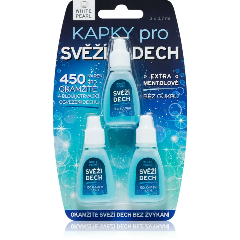White Pearl Dental Care σταγόνες για δροσερή αναπνοή 3 x 3.7 ml