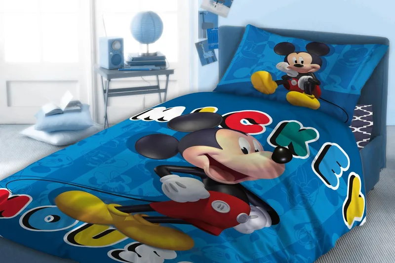 Σετ Παπλωματοθήκη Μονή 2 Τεμαχίων Disney Dimcol Mickey 860 Digital Print 160x240