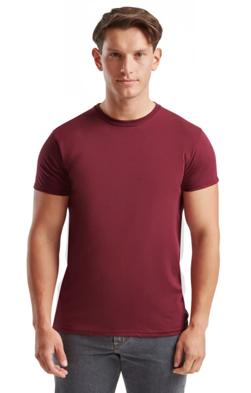 T-Shirt 61-430-0 Fruit of the Loom Iconic 150 Slim Fit Burgundy