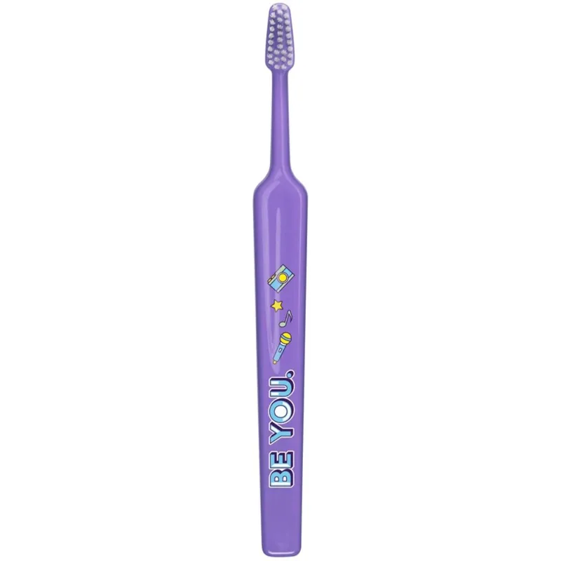TePe Kids Extra Soft 6+ Years Toothbrush Παιδική Οδοντόβουρτσα με Πολύ Μαλακές Ίνες & Ευχάριστα Σχέδια 1 Τεμάχιο - Μωβ
